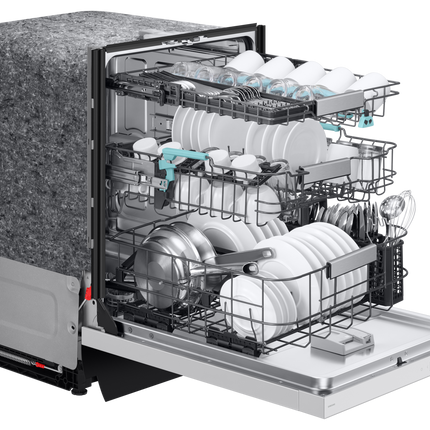 Samsung Extra Quiet (38dBA) Dishwasher with AI Wash and upgraded 3rd Rack - White