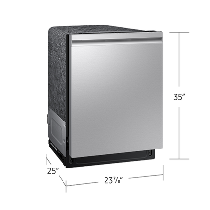 Samsung Extra Quiet (38dBA) Dishwasher with AI Wash and upgraded 3rd Rack - Silver
