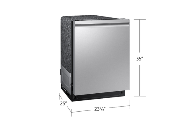 Samsung Extra Quiet (38dBA) Dishwasher with AI Wash and upgraded 3rd Rack - Silver