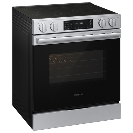 Samsung Electric Slide-In Range Fan Convection with Air Fry Max (w/ Tray) | Self Clean 6.3 cu.ft.