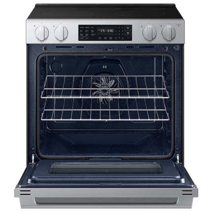 Samsung Electric Slide-In Range Fan Convection with Air Fry Max (w/ Tray) | Self Clean 6.3 cu.ft.