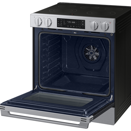 Samsung Electric Slide-In Range Fan Convection with Air Fry Max (w/ Tray) | Self Clean 6.3 cu.ft.