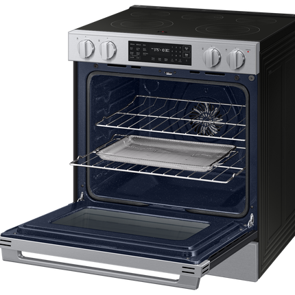 Samsung Electric Slide-In Range Fan Convection with Air Fry Max (w/ Tray) | Self Clean 6.3 cu.ft.