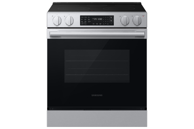 Samsung Electric Slide-In Range Fan Convection with Air Fry Max (w/ Tray) | Self Clean 6.3 cu.ft.