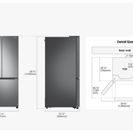 Samsung 33” 3-Door French Door Refrigerator with Beverage Center™ & AutoFill Water Pitcher