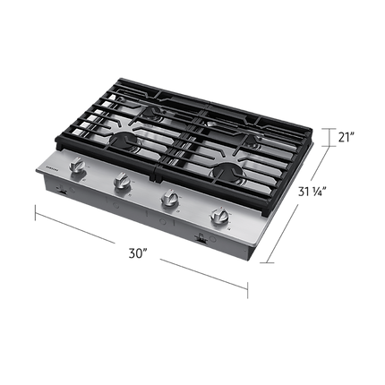 Samsung 30" 4-Burner Gas Cooktop with Knob Controls