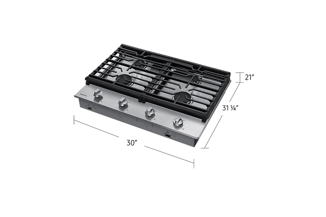Samsung 30" 4-Burner Gas Cooktop with Knob Controls