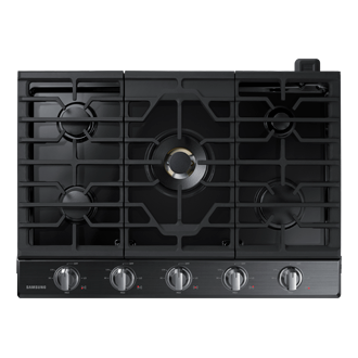 Samsung 30" 5-Burner Smart Gas Cooktop with 22K BTU Dual Power Burner + Griddle & Wok Grate