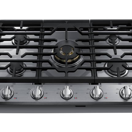 Samsung 30" 5-Burner Smart Gas Cooktop with 22K BTU Dual Power Burner + Griddle & Wok Grate - Stainless Steel