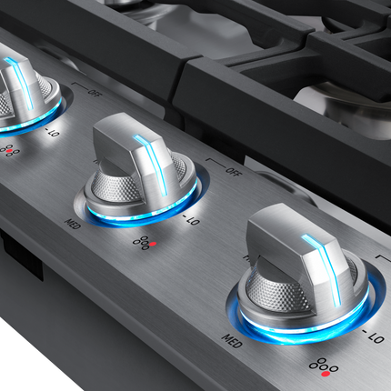 Samsung 30" 5-Burner Smart Gas Cooktop with 22K BTU Dual Power Burner + Griddle & Wok Grate - Stainless Steel