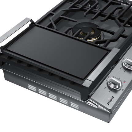 Samsung 30" 5-Burner Smart Gas Cooktop with 22K BTU Dual Power Burner + Griddle & Wok Grate - Stainless Steel