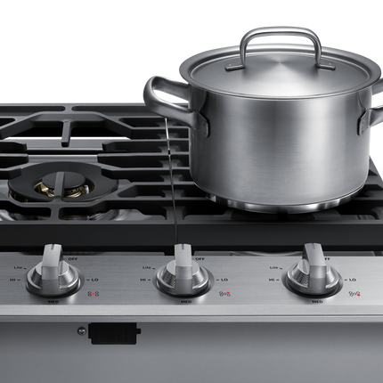 Samsung 30" 5-Burner Smart Gas Cooktop with 22K BTU Dual Power Burner + Griddle & Wok Grate - Stainless Steel