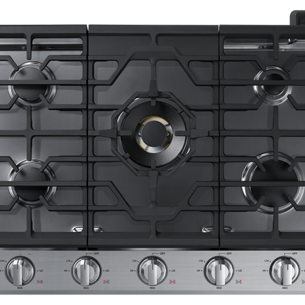 Samsung 30" 5-Burner Smart Gas Cooktop with 22K BTU Dual Power Burner + Griddle & Wok Grate - Stainless Steel