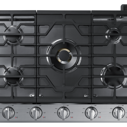 Samsung 30" 5-Burner Smart Gas Cooktop with 22K BTU Dual Power Burner + Griddle & Wok Grate - Stainless Steel
