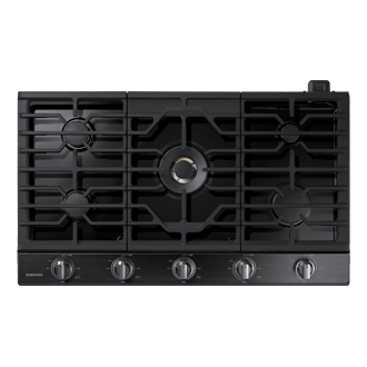 Samsung 36" 5-Burner Smart Gas Cooktop with 22K BTU Dual Power Burner + Griddle & Wok Grate