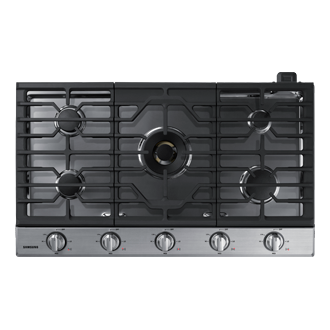 Samsung 36" 5-Burner Smart Gas Cooktop with 22K BTU Dual Power Burner + Griddle & Wok Grate