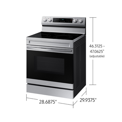 Samsung 30" 6.3 cu. Ft. Smart Electric Freestanding Fan Convection Range with Air Fry