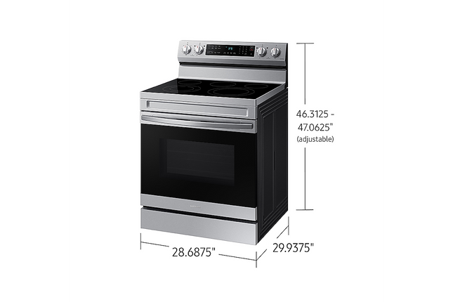 Samsung 30" 6.3 cu. Ft. Smart Electric Freestanding Fan Convection Range with Air Fry