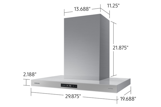 Samsung 30” Bespoke 7 Series Hood with Triple Air Sensor - Grey