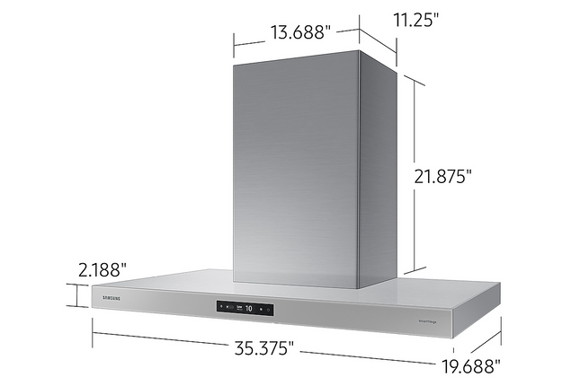 Samsung 36” Bespoke 7 Series Chimney Hood with Triple Air Sensor