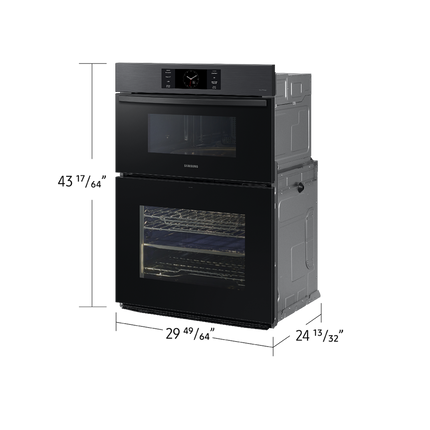 Samsung 7.0 cu. Ft. 7 Series Combination Wall Oven with Air Fry, Air Sous Vide, and Flex Duo - Matte Black