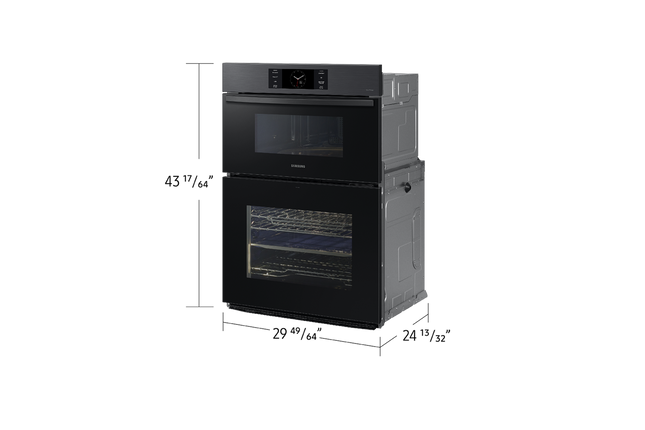 Samsung 7.0 cu. Ft. 7 Series Combination Wall Oven with Air Fry, Air Sous Vide, and Flex Duo - Matte Black