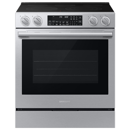 Samsung Electric Slide-In Range True Convection with Air Fry Max | Air Sous Vide | Soft Closing Door 6.3 cu.ft.