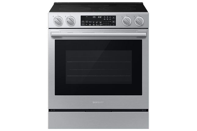 Samsung Electric Slide-In Range True Convection with Air Fry Max | Air Sous Vide | Soft Closing Door 6.3 cu.ft.
