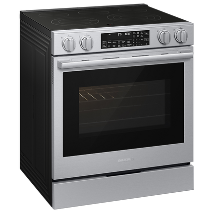 Samsung Electric Slide-In Range True Convection with Air Fry Max | Air Sous Vide | Soft Closing Door 6.3 cu.ft.