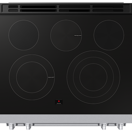 Samsung Electric Slide-In Range True Convection with Air Fry Max | Air Sous Vide | Soft Closing Door 6.3 cu.ft. - Stainless Steel