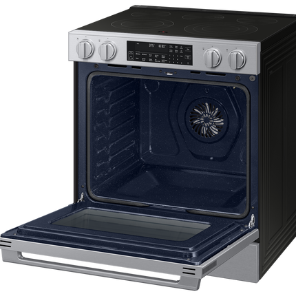 Samsung Electric Slide-In Range True Convection with Air Fry Max | Air Sous Vide | Soft Closing Door 6.3 cu.ft. - Stainless Steel