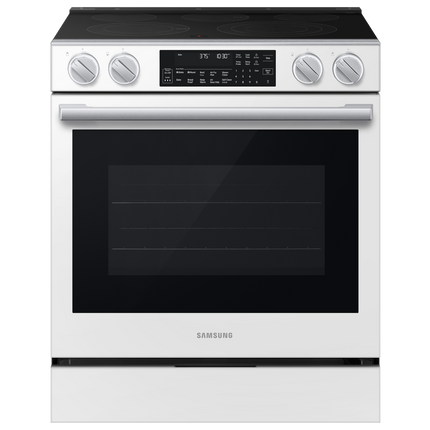 Samsung Electric Slide-In Range True Convection with Air Fry Max | Air Sous Vide | Soft Closing Door 6.3 cu.ft. - White