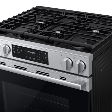 Samsung Gas Slide-In Range True Convection with Air Fry Max (w/ Tray) | Self Clean 6.0 cu.ft.