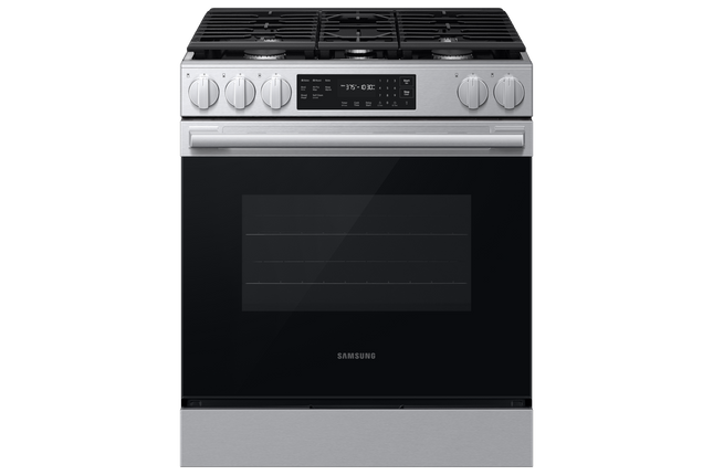 Samsung Gas Slide-In Range True Convection with Air Fry Max (w/ Tray) | Self Clean 6.0 cu.ft.