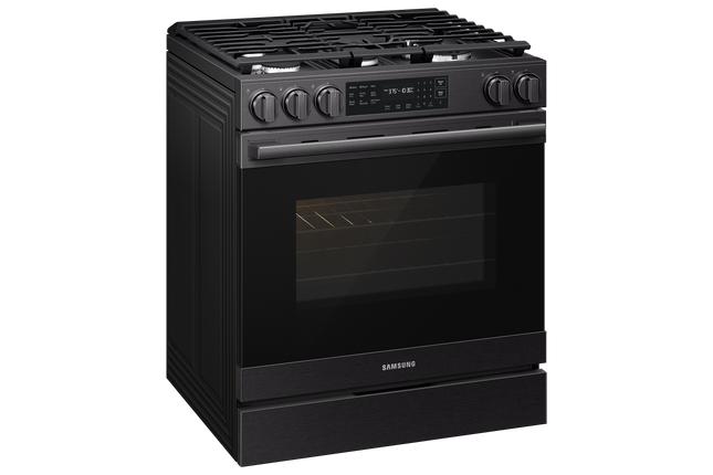 Samsung Gas Slide-In Range True Convection with Air Fry Max Air Sous Vide 6.0 cu.ft. - Matte Black