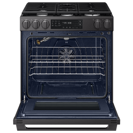 Samsung Gas Slide-In Range True Convection with Air Fry Max Air Sous Vide 6.0 cu.ft. - Matte Black