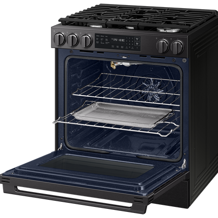 Samsung Gas Slide-In Range True Convection with Air Fry Max Air Sous Vide 6.0 cu.ft. - Matte Black
