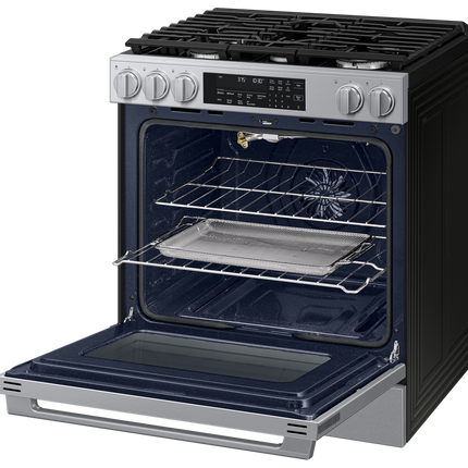 Samsung Gas Slide-In Range True Convection with Air Fry Max | Air Sous Vide | Soft Closing Door 6.0 cu.ft. - Stainless Steel