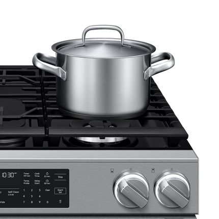 Samsung Gas Slide-In Range True Convection with Air Fry Max | Air Sous Vide | Soft Closing Door 6.0 cu.ft. - Stainless Steel