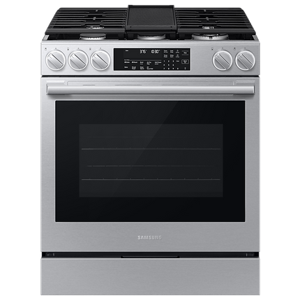 Samsung Gas Slide-In Range True Convection with Air Fry Max | Air Sous Vide | Soft Closing Door 6.0 cu.ft.