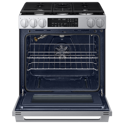 Samsung Gas Slide-In Range True Convection with Air Fry Max | Air Sous Vide | Soft Closing Door 6.0 cu.ft. - Stainless Steel