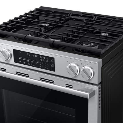 Samsung Gas Slide-In Range True Convection with Air Fry Max | Air Sous Vide | Soft Closing Door 6.0 cu.ft. - Stainless Steel