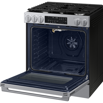 Samsung Gas Slide-In Range True Convection with Air Fry Max | Air Sous Vide | Soft Closing Door 6.0 cu.ft. - Stainless Steel