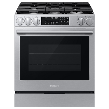 Samsung Gas Slide-In Range True Convection with Air Fry Max | Air Sous Vide | Soft Closing Door 6.0 cu.ft.