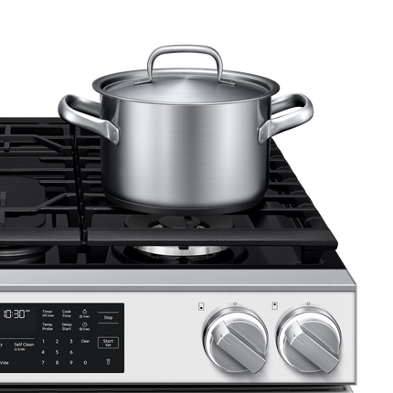 Samsung Gas Slide-In Range True Convection with Air Fry Max | Air Sous Vide | Soft Closing Door 6.0 cu.ft. - White