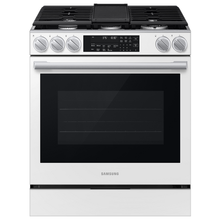 Samsung Gas Slide-In Range True Convection with Air Fry Max | Air Sous Vide | Soft Closing Door 6.0 cu.ft. - White