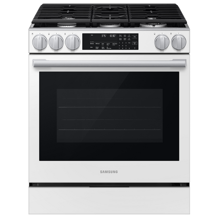 Samsung Gas Slide-In Range True Convection with Air Fry Max | Air Sous Vide | Soft Closing Door 6.0 cu.ft. - White