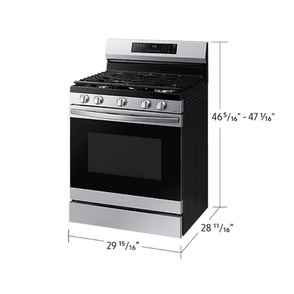 Samsung 30" 6.0 cu. Ft. Smart Gas Freestanding Fan Convection Range with Air Fry