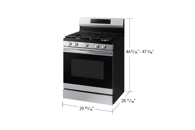 Samsung 30" 6.0 cu. Ft. Smart Gas Freestanding Fan Convection Range with Air Fry
