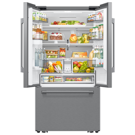 Samsung Bespoke AI 3-Door French Door Refrigerator RF70 Sleek Zero Clearance Fit In-Door Tall Dispenser 24 cu.ft.
